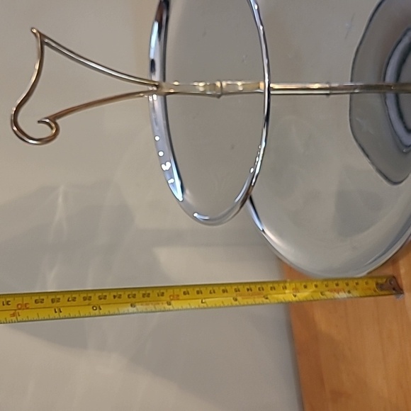 RIVIERIA Atomic MCM Two Tiered Chromeware Tidbit Petit Fours Serving Tray - Picture 9 of 16